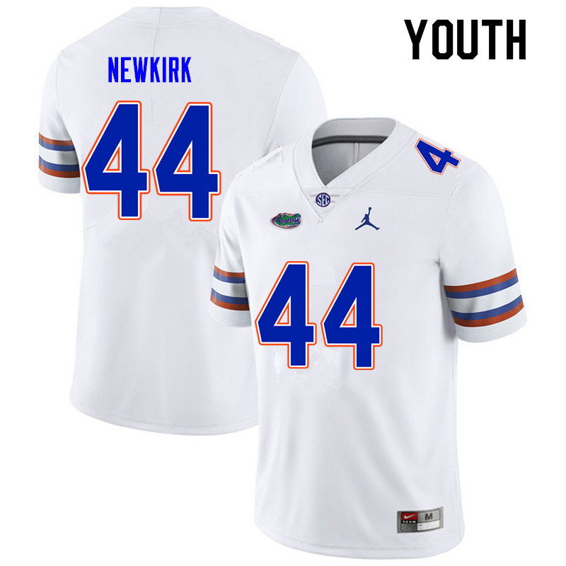 Youth #44 Daquan Newkirk Florida Gators College Football Jerseys Sale-White - Click Image to Close